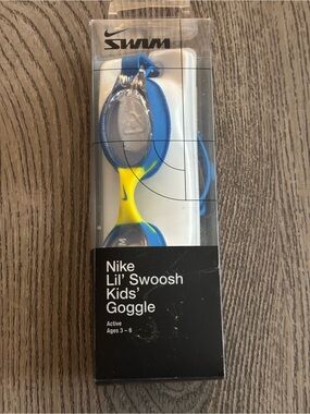 Nike Lil' Swoosh Kids' Swim Goggles — Blue & Yellow